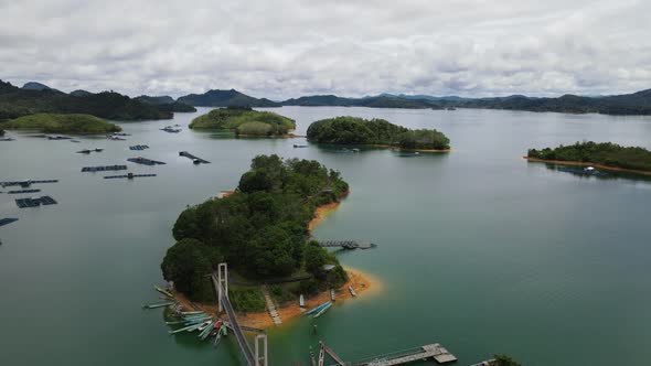 Aerial View of Fish Farms in Norway