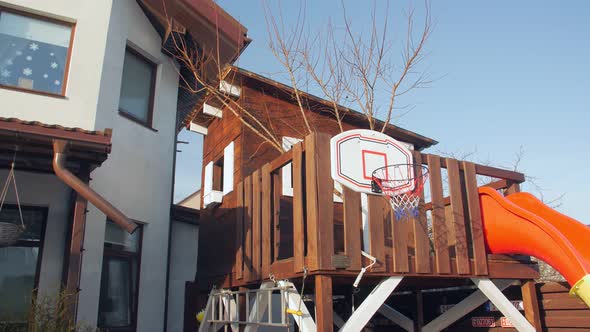 Children Treehouse In Yard