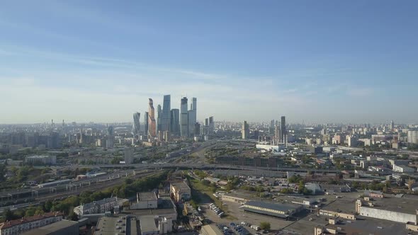 Moscow City Skyscrapers, Aerial View