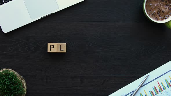 Planning Word Made of Cubes on Office Table, Business Development, Stop-Motion