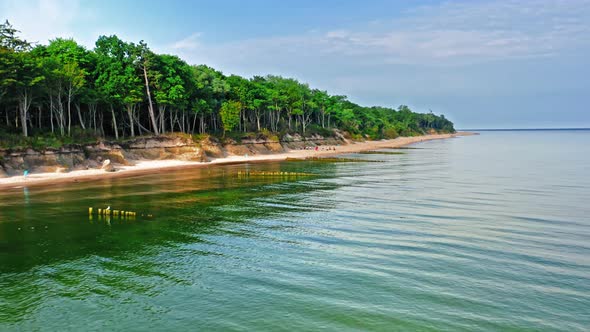 Beach at Baltic Sea in Poland. Tourism in Poland.