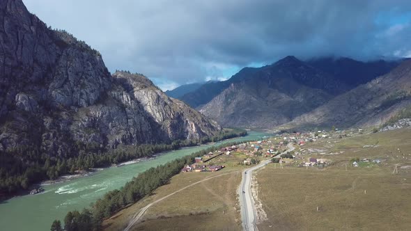 Altai Landscape Mountain Village
