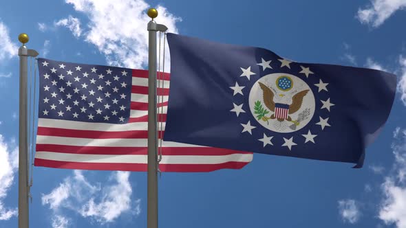 Usa Flag Vs United States Ambassadors Flag On Flagpole