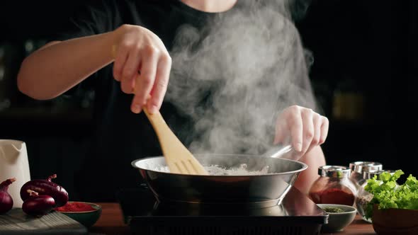 Cooking Mushrooms with Cream