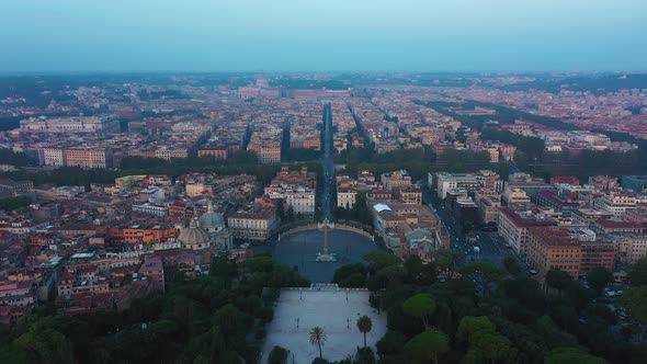 Piazza Del Popolo At Sunrise