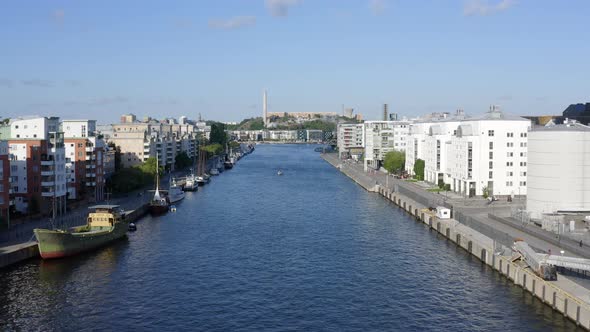 Aerial Drone summer view of Stockholm, Sweden, Scandinavia.