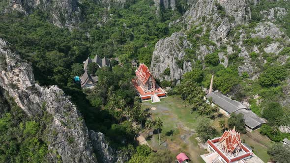 Wat Khao Daeng Temple in Prachuap Khiri Khan Thailand