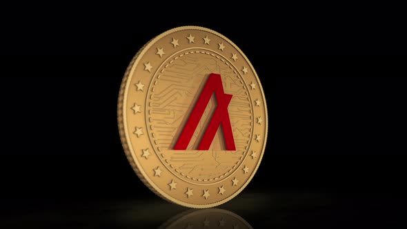 Algorand Algo cryptocurrency golden coin 3d