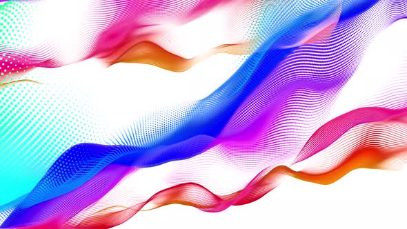 Abstract digital particle wave colorful tech line background