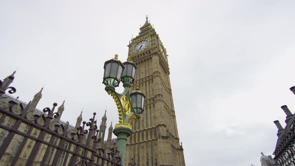 Low angle of the Big Ben Clock Tower