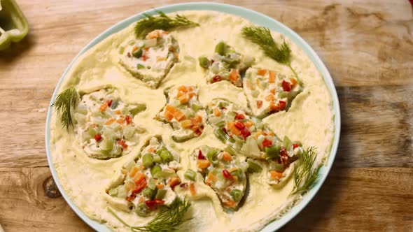 Eggs with Vegetables Into Cookie Cutters