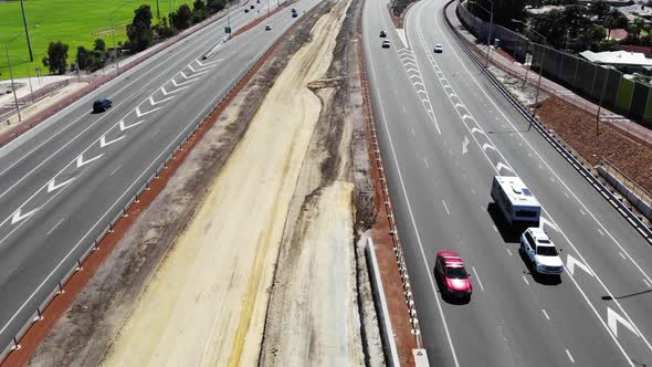 Aerial View of a Busy Freeway in Australia