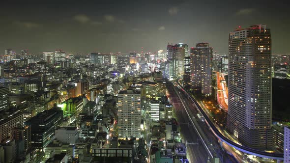 Night Time Lapse Tokyo Japan