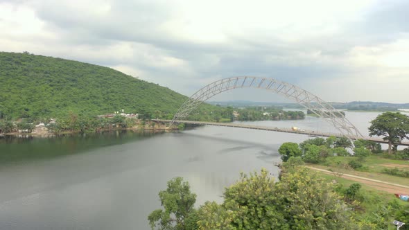 Adomi Bridge crossing in Ghana, Africa