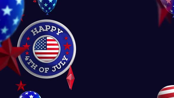 4th of July Looping Background Animation 4K