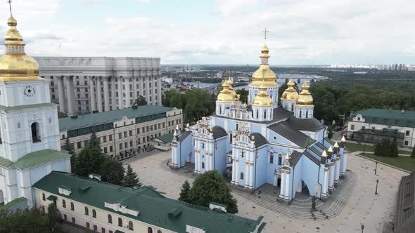 Kyiv. Ukraine: St. Michael's Golden-Domed Monastery. Aerial View