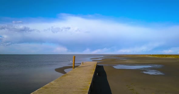 Pier with Tourist Bridge and Lookout Point By Shallow Sea