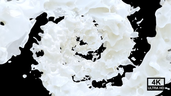 Spinning Twisted White Milk Splash 4K alt
