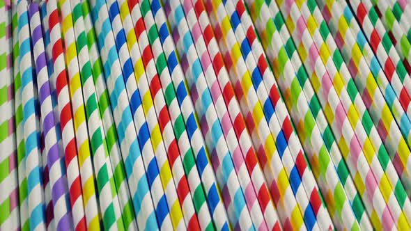 Passing Pile Of Recyclable Paper Straws