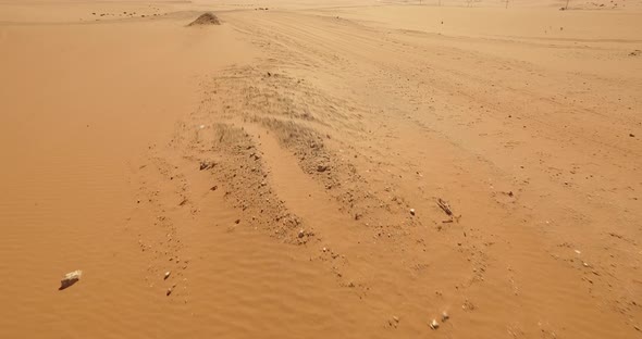 Flying over Dunes in the Desert