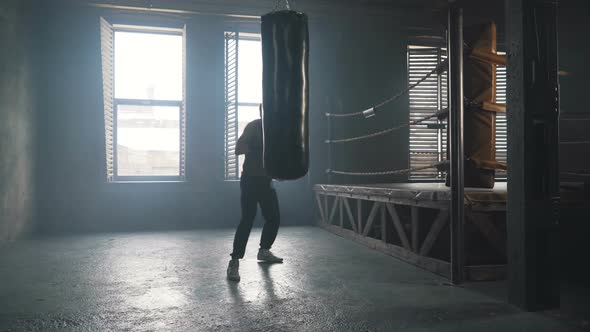 Lightweight Boxer Training In Vintage Stylized Gym