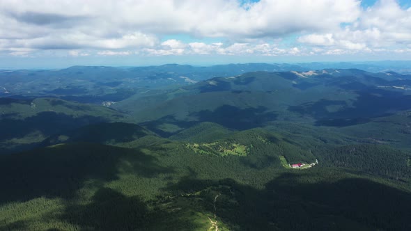 Carpathian Mountains Montenegrin Ridge View From the Top of Mount Hoverla Aerial View