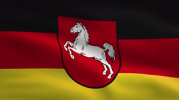 German State Flag Lower Saxony 4K