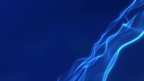 abstract wave digital technology background with blue light digital effect corporate concept