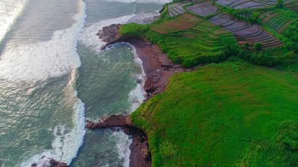 Over The Rocky Coast Of The Island Of Bali