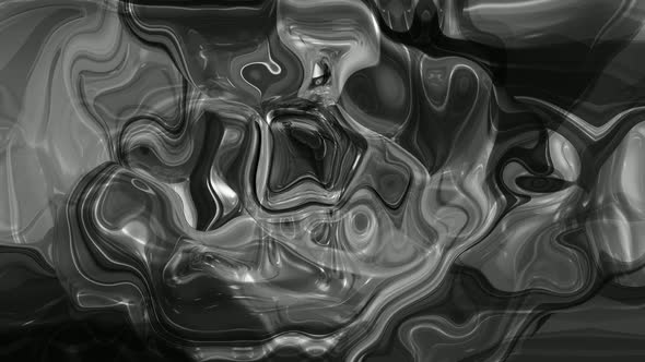 Black White Silky Liquid Animation, Background Marble Liquid Effect