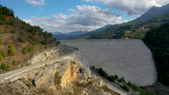 Big Dam Aerial View Turkey Alanya 4 K