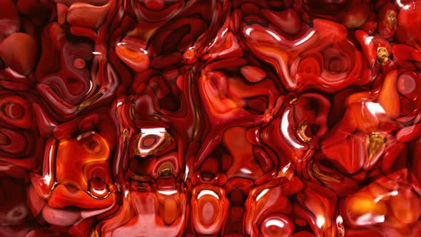 Red Color Shiny Water Marble Liquid Animated Background