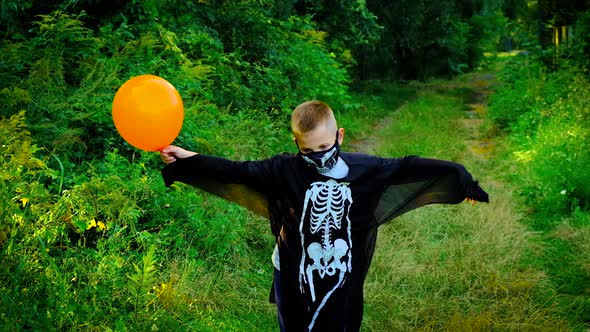 Children are Celebrating Halloween in Costumes