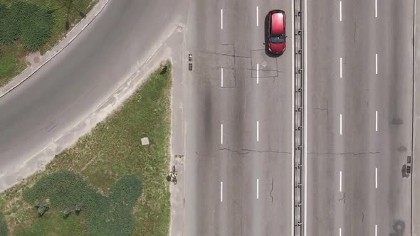 Cars on the Road Aerial View