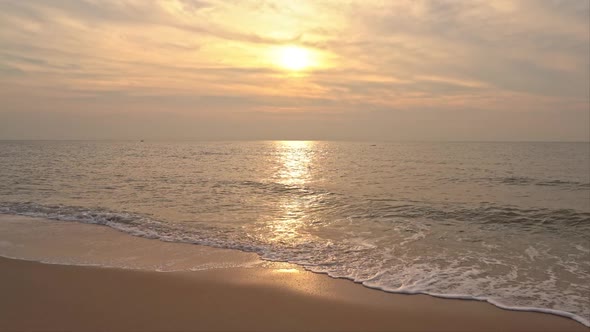 Beautiful sunset on the tropical beach and sea