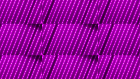 Purple color Neon light geometric glowing line animation. Vd 729