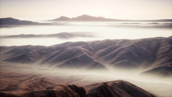 Mountain Landscape with Deep Fog at Morning alt