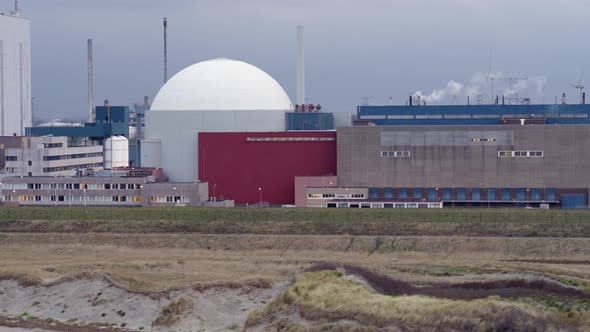 Drone Tracks Alongside Borssele Nuclear Power Station