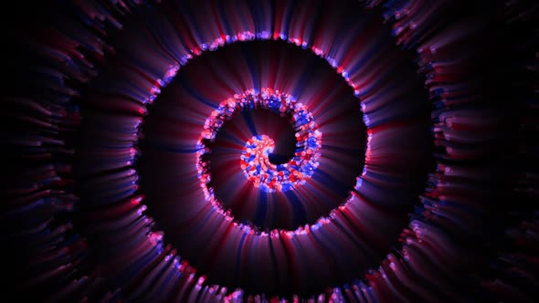 Abstract Spiral Colorful Moving Particles V10