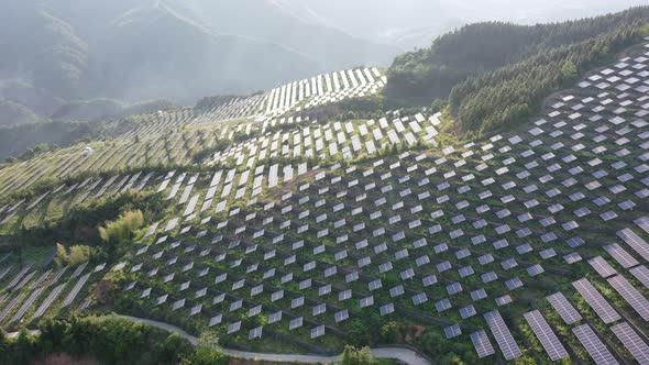 Solar power station in montain