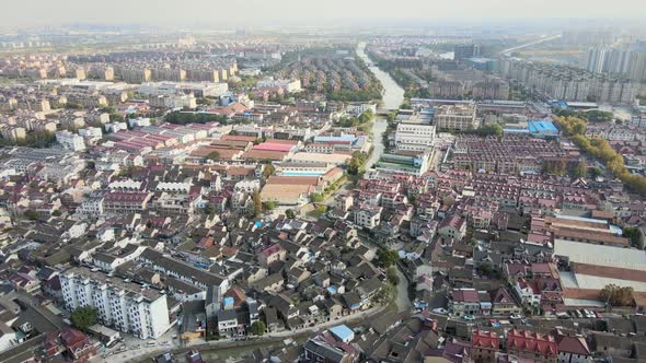 Aerial Shanghai Suburb