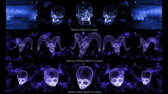 Techno Skulls Vj Loops Pack