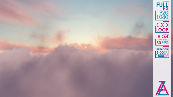 Flying Through Purple Gray Orange Clouds In The Sky alt