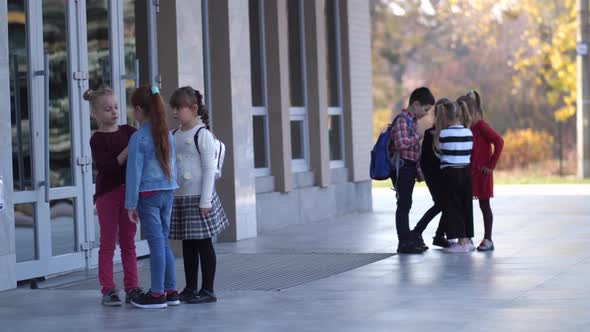 Elementary Age Students Spending Freetime Outdoors