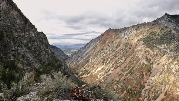 Looking down American Fork Canyon from the Timpanogos cave trail