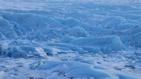 Iceland Blue Glacier Ice Chunks In Winter