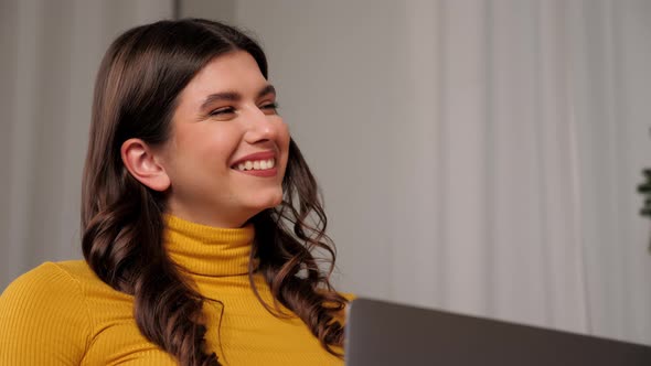 Close Up Joyful Businesswoman Rejoices at Successfully Closed Business Deal