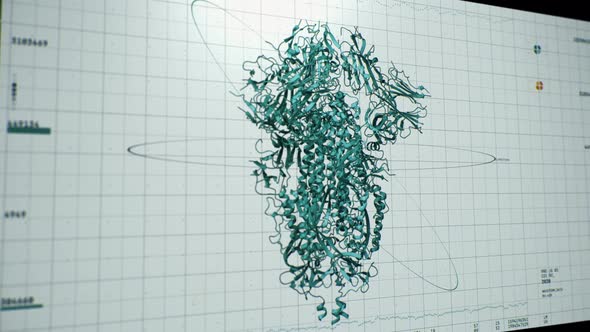 Interface of the microscope system has detected Covid Spike Protein Structure