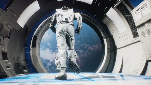 Astronaut Jumps Out of a Spaceship