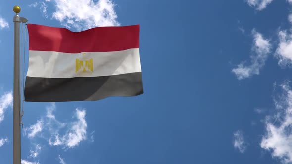 Egypt Flag On Flagpole